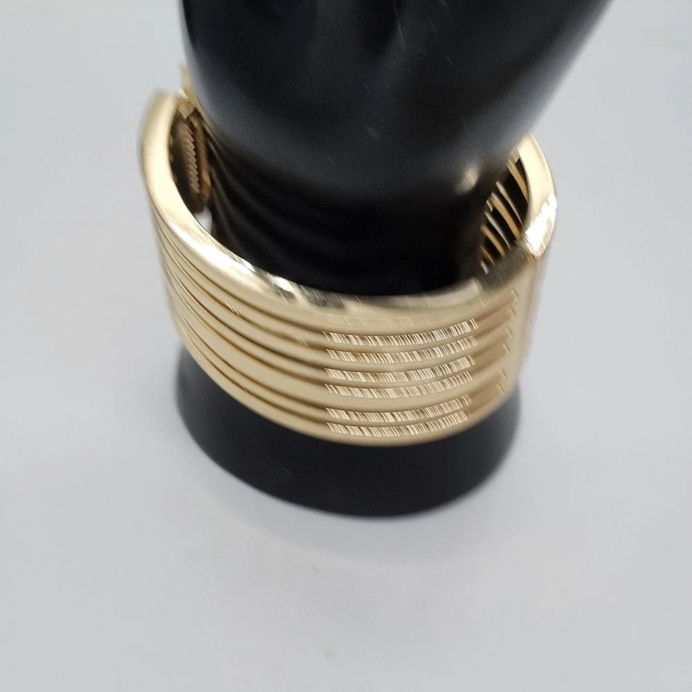 Multi-Layered Gold Tone Cuff Bangle Bracelet‎